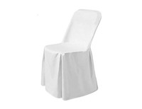 Stuhlhusse aus Stoff, weiß: President 170 g/m², 100% Polyester. Kein Bügeln
