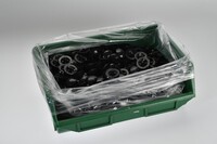LDPE Seitenfaltensack Abfallsack Faltensack Foliensack, transparent, 615+415 x 760mm, Typ 50, 420 Stück