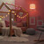 Relaxdays Hängelampe Kinderzimmer, Himmel-Motiv, HD: 160x35 cm, Pendelleuchte mit hängenden Sternen & Wolken, rosa/grau
