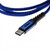 2in1 adatkábel, C típusú USB, villámhoz, nejlon, 1 m, kék-fekete