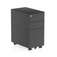 Steel Slim Mobile Pedestal Black