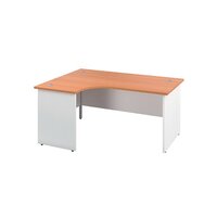 Jemini Left Hand Radial Panel End Desk 1800x1200mm Beech/White KF805489