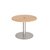 Eternal circular meeting table 1000mm with central circular cutout 80mm - brushed steel base, beech top