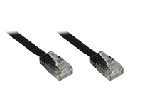 Patchkabel, Cat. 6, U/UTP, FLACHKABEL, 1,5m, schwarz, Good Connections®