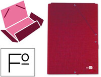 Carpeta Liderpapel Gomas Folio 3 Solapas Carton Forrado Roja