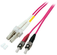 Duplex-Jumper, LC auf ST, 20 m, OM4, Multimode 50/125 µm, O0326.20