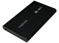 USB 2.0 2,5" S-ATA HDD Gehäuse, Aluminium schwarz