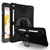 AUSTIN Defender Case iPad 10.2 with hand strap and shoulder strap. Black Tablet-Hüllen