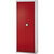 Armario-almacén con cajas visualizables, H x A x P 1740 x 680 x 280 mm, bicolor, cuerpo gris, puertas en rojo, 138 cajas.