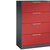 Armario para archivadores colgantes ASISTO, anchura 800 mm, con 4 cajones, gris negruzco / rojo vivo.