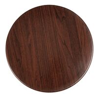 Bolero Pre-drilled Round Table Top in Dark Brown - 600(W) x 600(D) mm