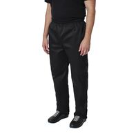 Whites Unisex Vegas Chef Trousers in Black - Polycotton - Elasticated - XS