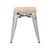 Bolero Bistro Low Stools in Grey Steel with Wooden Seat Pad - Pack of 4