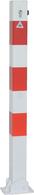 Absperrpfosten rot/weiß H900xB70xT70 mm umlegbar mit Profilzylinder zum Aufdübel