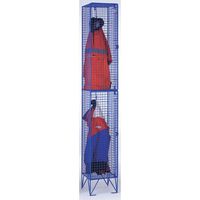 Coloured wire mesh lockers - blue