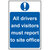Scan 4002 All Drivers And Visitors Must Report To Site Office - PVC 400 x 600mm