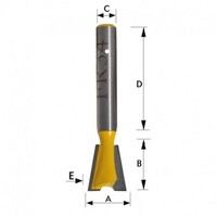 KIVEC FR34-8 - Fresa cola de milano 12.7x12.7 mm de metal duro para madera mango de 8x31.3 mm angulo 14 grados mm