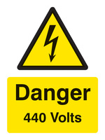 SPARTEX 24004E DANGER 440 VOLTS (200X150MM) 2: SELF ADHESIVE VINYL