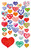 Deko Sticker, Papier, Herzen, bunt, 78 Aufkleber