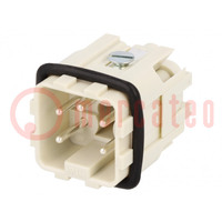 Connector: HDC; contact insert; male; S-A; PIN: 5; 4+PE; size 3A