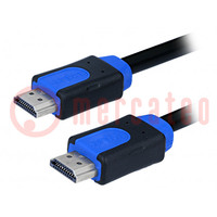 Cable; HDMI 1.4; HDMI plug,both sides; PVC; Len: 15m; black,blue