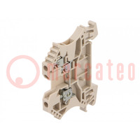 Connecteur: pour rail; 2,5mm2; pistes: 1; pinces: 3; beige; TS35