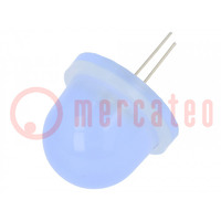 LED; 16mm; azzurro; 600÷2500mcd; Frontale: convesso; 10,5÷11V