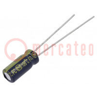 Kondensator: elektrolytisch; low ESR; THT; 100uF; 10VDC; Ø5x11mm