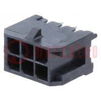 Socket; wire-board; male; Minitek® Pwr 3.0; 3mm; PIN: 6; THT; 5A
