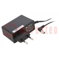 Power supply: switching; mains,plug; 12VDC; 2A; 24W; Plug: EU; 86.2%