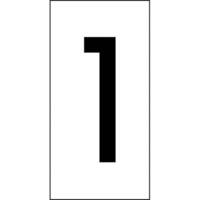Selbstklebendes Zahlenschild in verschiedenen Versionen, selbstkl. Folie ,3x6cm Version: 1 - Zeichen 1