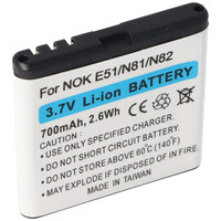 Akku passend für Nokia E51, N81, N82, Li-Ion, 1000mAh, 3,7V