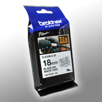 Brother P-Touch Band TZe-FX241 schwarz auf weiß 18mm / 8m flexibel laminiert