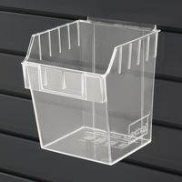 Storbox „Cube” / Warenschütte / Box für Lamellenwandsystem, 150 x 150 x 178 mm | crystal clear doorzichtig