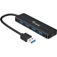 Equip USB-Hub 4-Port 3.0 ->4x3.0 +USBC Ada. o.Netz, schwarz