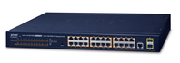 PLANET GS-4210-24P2S commutateur réseau Géré L2/L4 Gigabit Ethernet (10/100/1000) Connexion Ethernet, supportant l'alimentation via ce port (PoE) 1U Bleu