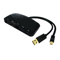 Value 12.99.1041 laptop-dockingstation & portreplikator Kabelgebunden USB 3.2 Gen 1 (3.1 Gen 1) Type-A + Mini DisplayPort 1.2 Schwarz