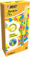 BIC Highlighter Flex marcador 12 pieza(s) Punta de pincel Amarillo