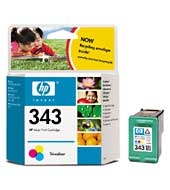 HP 343 Tri-colour Inkjet Print Cartridge with Vivera Inks inktcartridge Origineel Cyaan, Magenta, Geel