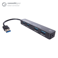 connektgear 25-0058 hub & concentrateur USB 3.2 Gen 1 (3.1 Gen 1) Type-A 5000 Mbit/s Noir, Blanc