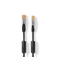 Nedis CCGC61100AT50 cable USB 5 m USB 2.0 USB A USB B Antracita