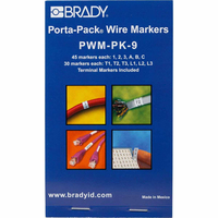 Brady PWM-PK-9 kábeljelölő Fekete, Fehér Vinil