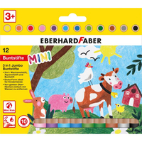 Eberhard Faber MiniMaxi 3in1 Verschillende kleuren 12 stuk(s)