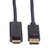 ROLINE 11.04.5786 adaptador de cable de vídeo 2 m DisplayPort Negro