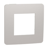 Unica Studio Color - plaque de finition - Gris pierre liseré Blanc - 1 poste (NU280224)
