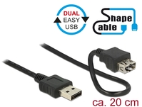 Delock Kabel EASY-USB 2.0 Typ-A St. > EASY-USB 2.0 Typ-A Buchse ShapeCable 0,2m
