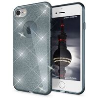 NALIA Glitter Case compatible with iPhone 7, Ultra-Thin Mobile Sparkle Silicone Back Cover, Protective Slim Shiny Protector Skin Etui, Shock-Proof Crystal Gel Bling Smart-Phone ...
