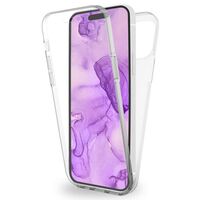 NALIA Clear 360-Degree Cover compatible with iPhone 14 Pro Case, Transparent Anti-Yellow Sturdy See Through Full-Body Phonecase, Complete Lucid Coverage Hardcase & Silicone Bump...