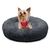 BLUZELLE Orthopedic Dog Bed for Small Dogs & Cats, 20" Donut Dog Bed Memory Foam Washable, Round Plush Dog Pillow Fluffy Cat Bed Cat Pillow, Calming Pet Mat No-Skid Dark Grey