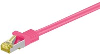 RJ45 Patchkabel CAT 6A S/FTP (PiMF), 500 MHz mit CAT 7 Rohkabel, magenta, 30 m - LSZH halogenfreier